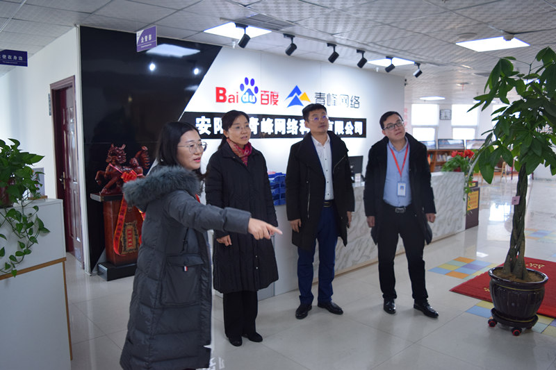 中共河南省委網信辦社評處處長李麗同志，中共安陽市委網信辦副主任、市互聯(lián)網行業(yè)黨委書記王曉萌同志蒞臨安陽青峰網絡參觀指導！